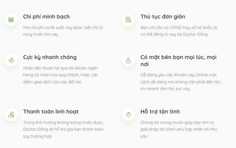 Ưu điểm app vay tiền doctor đồng